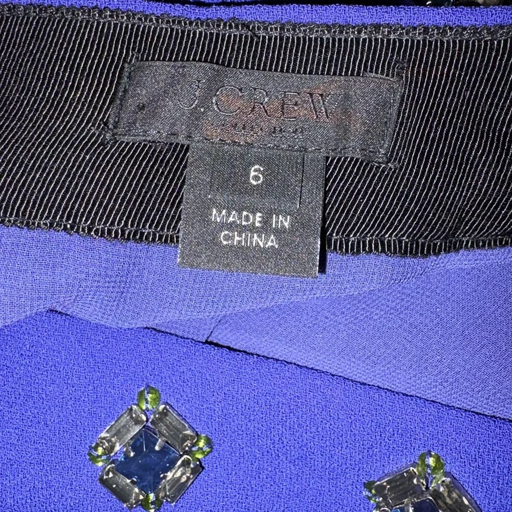 LN RARE J. Crew Collection Byzantine Purple Jeweled Cluster A-Line Skirt - 6